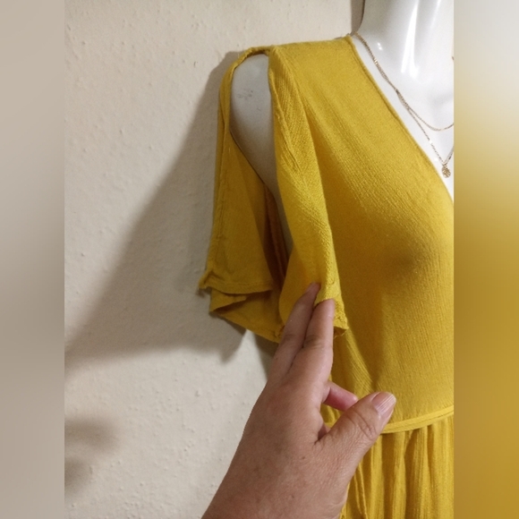 Lulu's Yellow Flutter Sleeve Maxi Gown - Picture 6 of 9